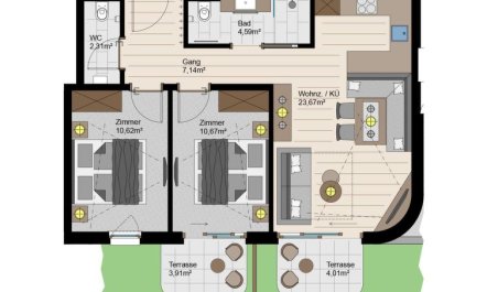 Superior mit 2 Schlafzimmer 6P Apartment 6 5